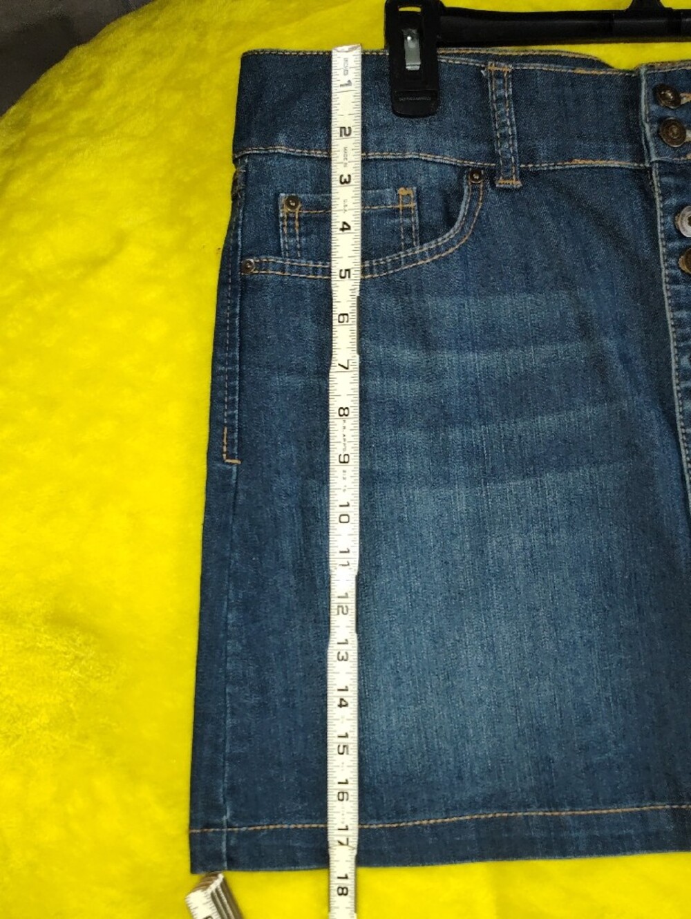INC International Concepts Dark Blue Button-Front Denim Mini Skirt - Picture 10 of 10